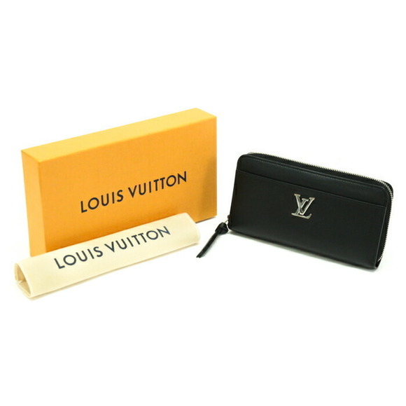 Louis Vuitton Zippy Lock Me Calf Leather Long Wallet Noir Black - Picture 1 of 9